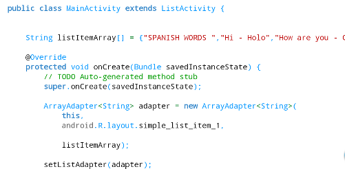 Android Tutorial, Simple ListView  Java 