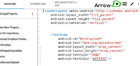 build run your android app in AIDE, free android tutorials