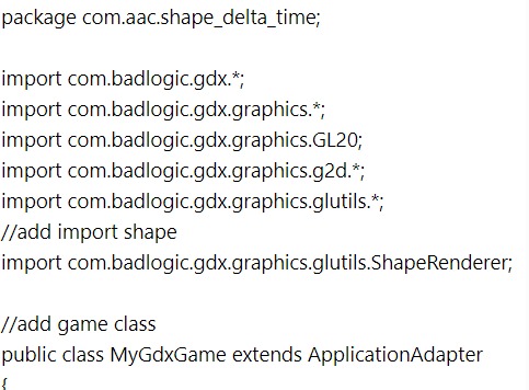Imports and Game Class