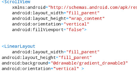 Gradient Drawable Code Linear Layout Background 